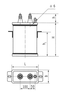 BKMJ電力機(jī)車(chē)專(zhuān)用電容器尺寸圖
